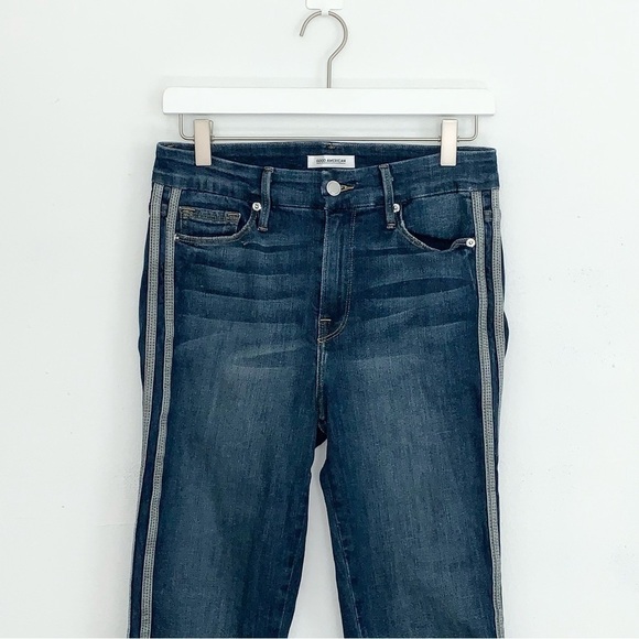 Good American Good Legs Straight Athletic Stripe size 6 / 28 - Picture 5 of 11